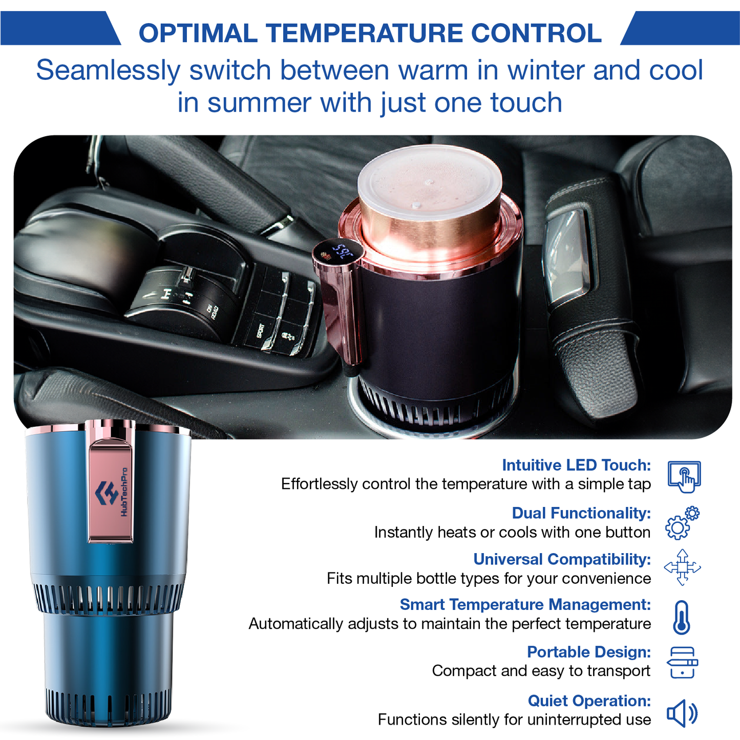 HUBTECHPRO™ DualTemp Travel Cup Holder & Cooler!