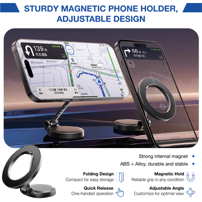 HubbTechPro360™ Magnetic Car Phone Holder – 360° Rotation, Ultra-Strong Grip, Universal for All Devices